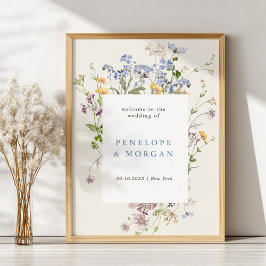 Frühjahrs-Wildblume Wiesen-Garten Hochzeit Willkom Poster