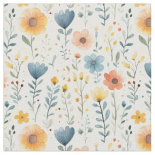 Frühjahrs-Wildblumen auf Off White Stoff