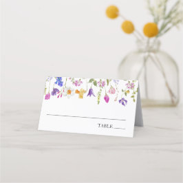 Frühjahrs-Wildblumen Babyname-Platzkarten Platzkarte