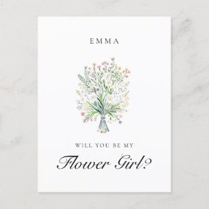 Frühjahrs-Wildblumen Blumenmädchen-Vorschlag Postkarte