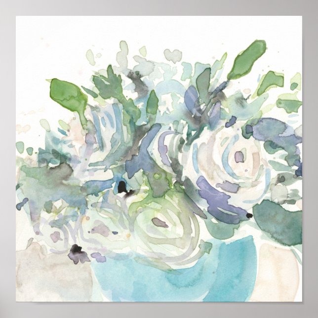 Frühjahrsanordnung - Aquarellbouquet Poster (Vorne)