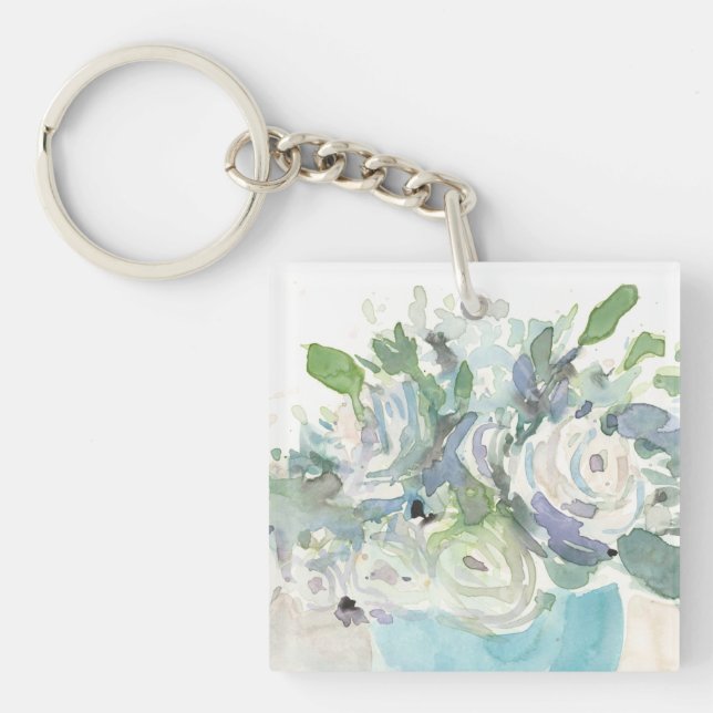 Frühjahrsanordnung - Aquarellbouquet Schlüsselanhänger (Vorderseite)