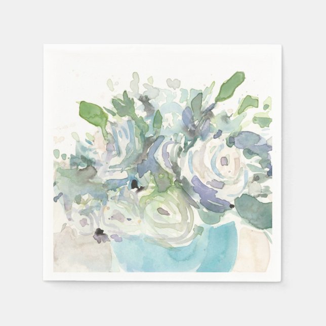 Frühjahrsanordnung - Aquarellbouquet Serviette (Vorderseite)