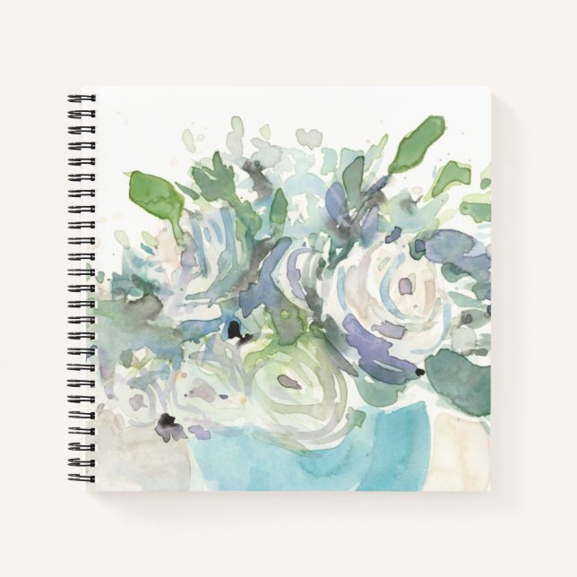 Frühjahrsanordnung - WasserfarbenBouquet Notizbuch (Vorderseite)