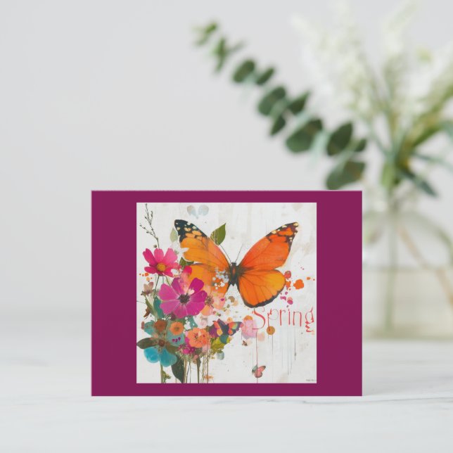 Frühjahrsblumen, 2025, postkarte (Stehend Vorderseite)