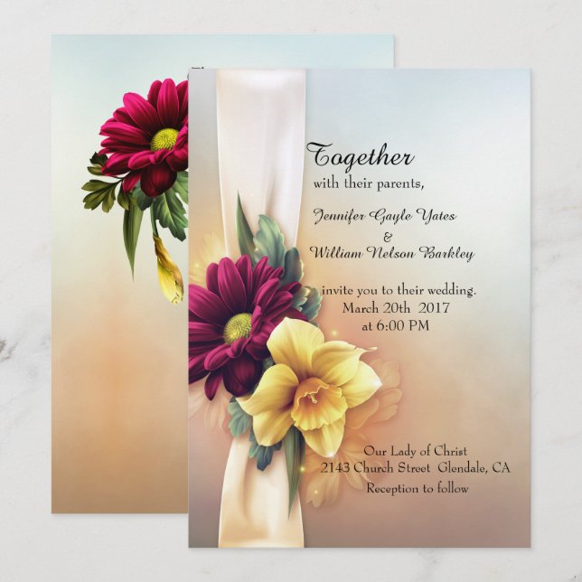 Frühjahrsblüte Einladung (Vorne/Hinten)