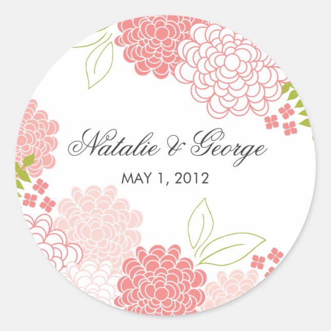 Frühjahrsblüte Gastgeschenk Hochzeit Sticker (Vorderseite)