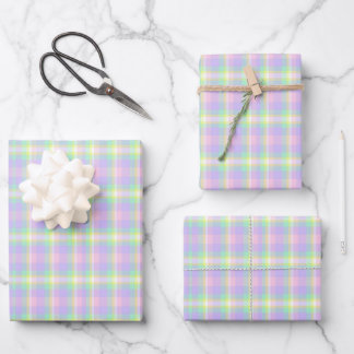 Frühjahrsblüte Kariert Geschenkpapier Set