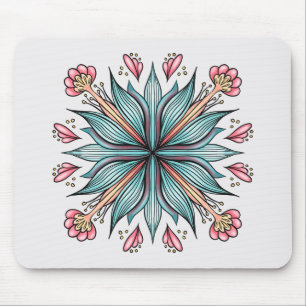 Frühjahrsblüten: geometrische Blüten Mousepad