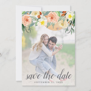 Frühjahrsblüten Hochzeitsfest Save the Date Foto