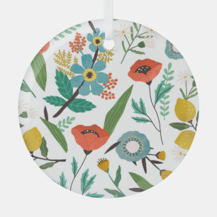 Frühjahrsblüten: Nahtloses Muster Ornament Aus Glas
