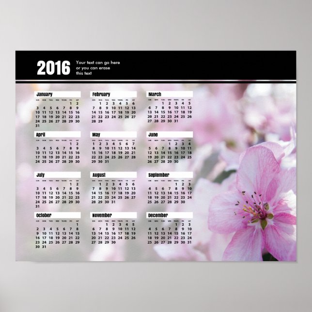 Frühjahrsblütenkalender 2016 poster (Vorne)