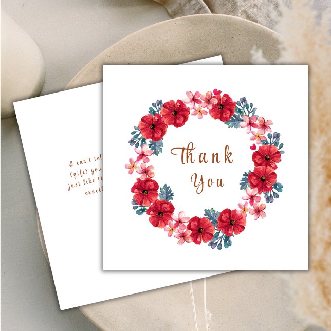 Frühjahrsdusche mit Blumenkreide Dankeskarte (Spring Floral Wreath Baby Shower Thank You Card)