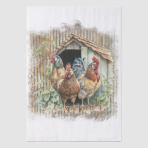 Frühjahrsfarmhühner Seidenpapier
