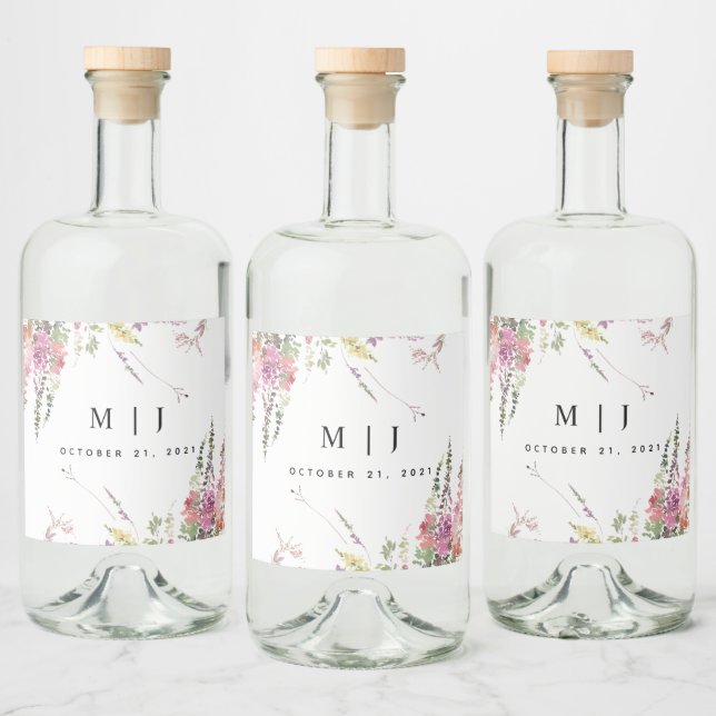 Frühjahrsfeier der Wildblume Alkoholflaschenetikett (Flaschen)