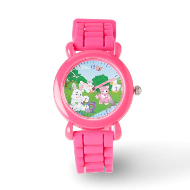 Frühjahrsfeier Ei Hunt Armbanduhr (Vorderseite)