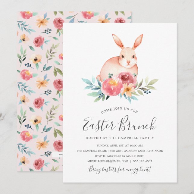 Frühjahrsfling Osterfeier Einladung (Vorne/Hinten)