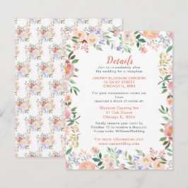 Frühjahrsflorale Blume Hochzeitskarte Begleitkarte