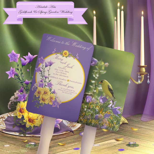 Frühjahrsgarten Fächer (Spring into your wedding with Arisdale Arts Goldfinch Garden and Spring Garden Collection set.)