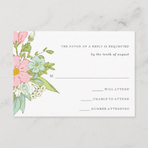 Frühjahrsgarten Floral Wedding RSVP Karte