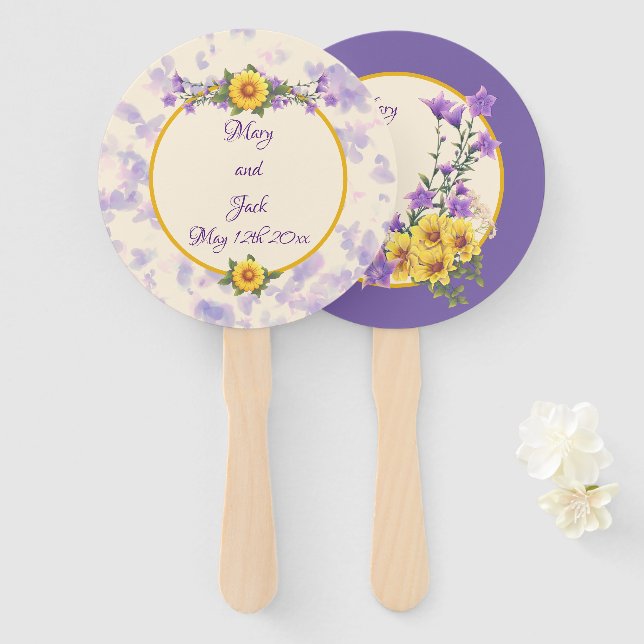 Frühjahrsgarten Hochzeitscreme Fächer (Vorne und Hinten)