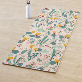 Frühjahrsgärten Leaf Blume Muster Yogamatte