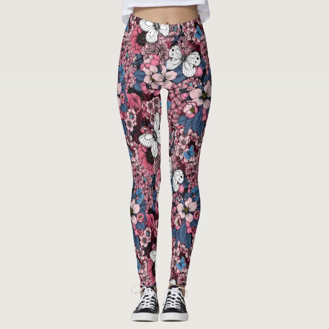 Frühjahrsgarten Leggings (Vorderseite)