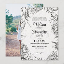 Frühjahrsgarten mit Einladung zum Foto Hochzeit