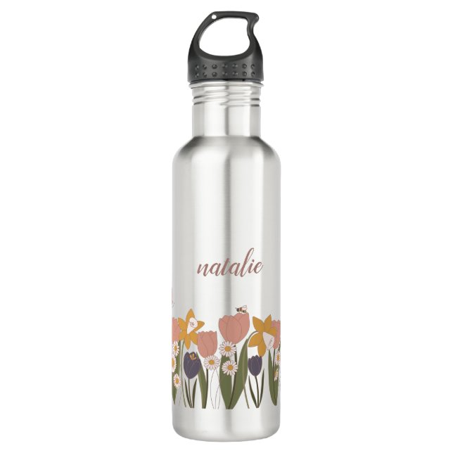 Frühjahrsgarten Personalisiert Edelstahlflasche (Vorderseite)