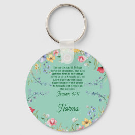 Frühjahrsgarten Wildblume Bibel Verse Personalisie Schlüsselanhänger