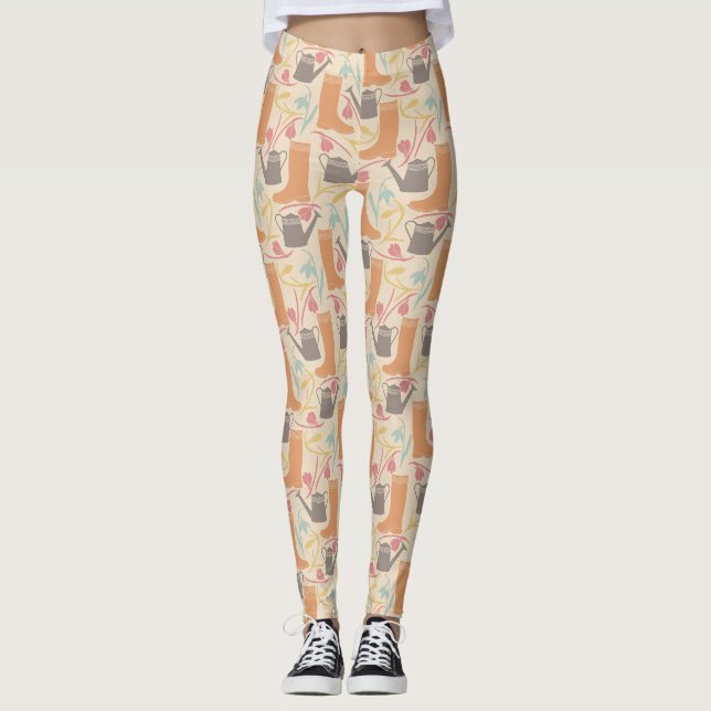 Frühjahrsgärtnermuster Leggings (Vorderseite)