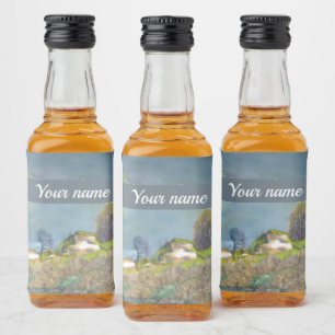 Frühjahrsgewitter-Gemälde Aquarell Alkoholflaschenetikett