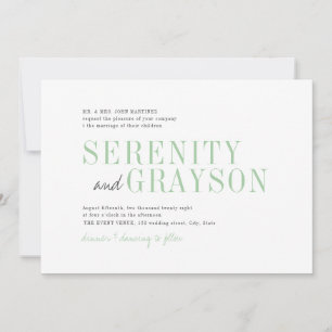 Frühjahrsgrün moderne Typografie minimalistische H Einladung