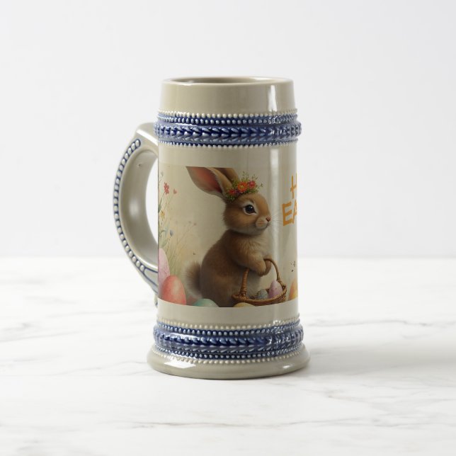 Frühjahrsgruß vom Osterhasen Bierglas (Vorderseite Links)