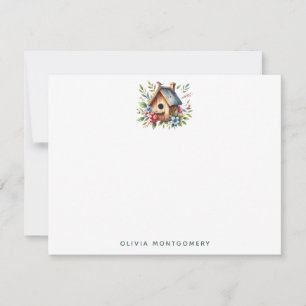 Frühjahrshaus und Wildblumen Individuelle Name Mitteilungskarte