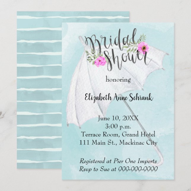 Frühjahrsheirat Brautdusche Einladung (Vorne/Hinten)