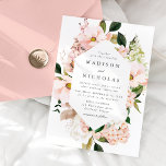 Frühjahrsherz Blütenrahmen Hochzeit Einladung<br><div class="desc">Elegante, blumengeschmückte Einladungen für Hochzeiten, die Ihre Hochzeitsdetails gerahmt durch die Aquarellblüten, rosa Hydrangeas, üppig grüne Blätter und Imitate Rose goldenen Folienakzente. Persönlich gestalten Sie die blumengeschmückten Einladungen mit Ihren Namen und Hochzeitsdetails. Die Frühjahrshochzeit lädt zu einem soliden, rosa Hintergrund. Ideal für Hochzeiten im Frühling und Sommer, Hochzeiten im Garten...</div>