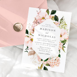 Frühjahrsherz Blütenrahmen Hochzeit Einladung