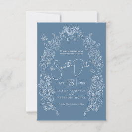 Frühjahrshochzeit Lilie Art Blue White Foto Save The Date