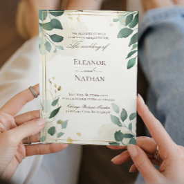 Frühjahrshochzeit und grüne Blätter Einladung