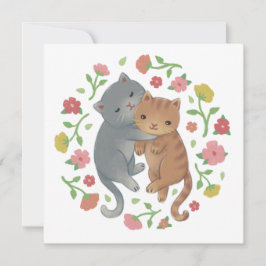 Frühjahrskatzen und Blume Einladung