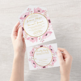 Frühjahrskolben Hochzeitskollektion All In One Einladung