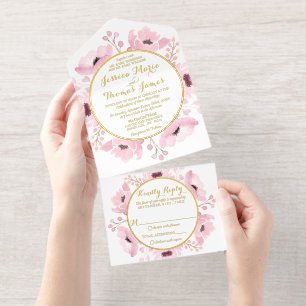 Frühjahrskolben Hochzeitskollektion All-in-One-Einladung