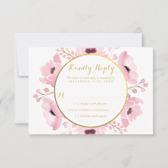 Frühjahrskolben Hochzeitskollektion RSVP Karte (Vorderseite)