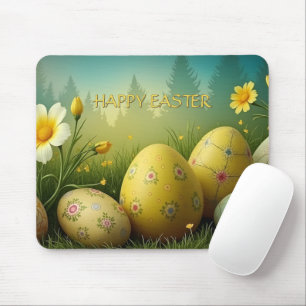 Frühjahrsmagie mit Ostereiern in einem Meer von Bl Mousepad