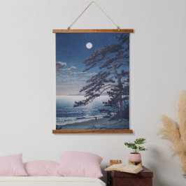 Frühjahrsmond am Strand von Ninomiya Kawase Hasui  Wandteppich Mit Holzrahmen