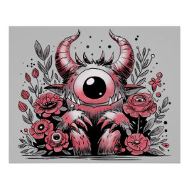 Frühjahrsmonster der Blume Poster