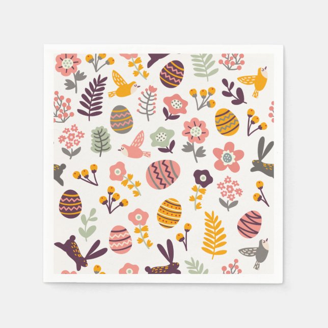 Frühjahrsmuster des Floral Osters | Serviette (Vorderseite)