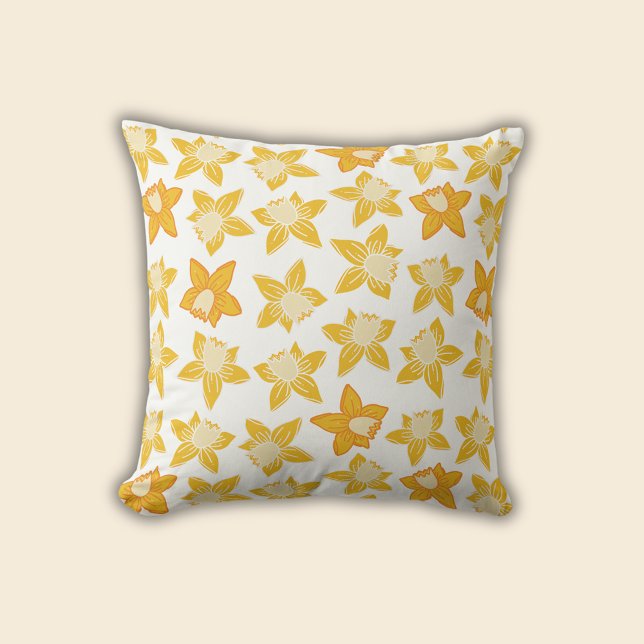 Frühjahrsmuster Kissen (Daffodil spring floral throw pillow)