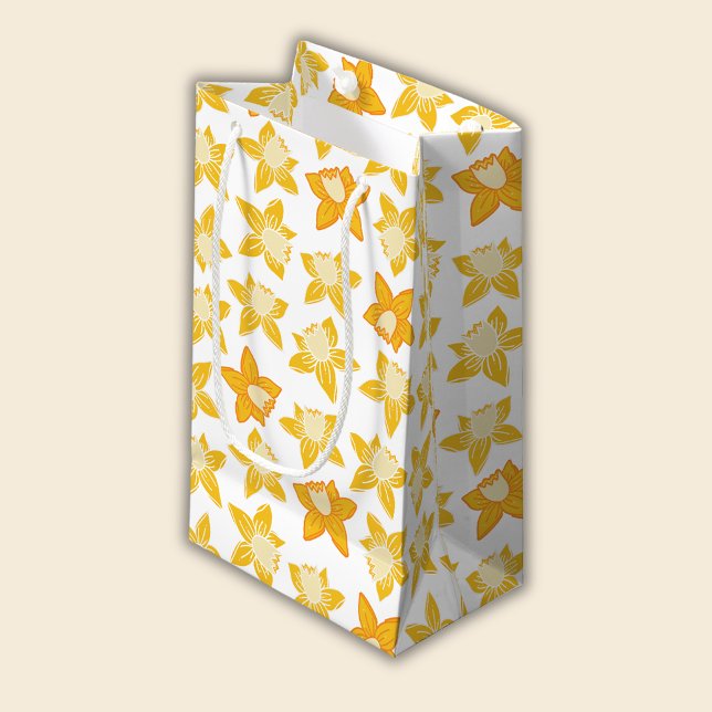 Frühjahrsmuster Kleine Geschenktüte (Daffodil spring floral gift bag)